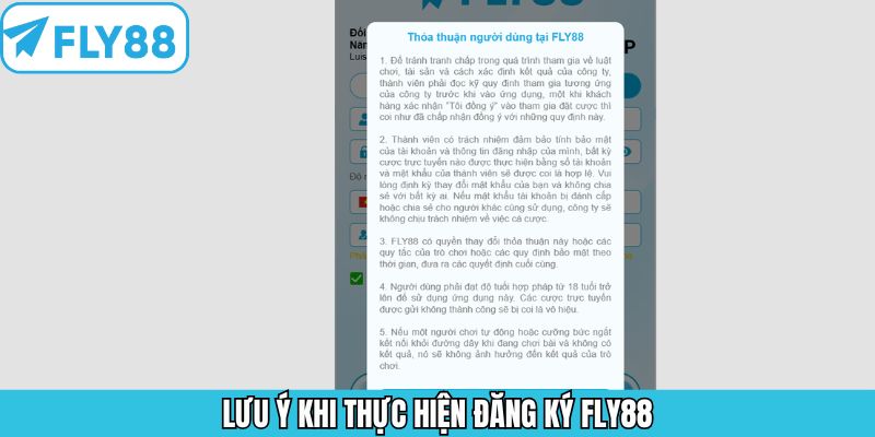 Lưu ý để đăng ký tài khoản Fly88 thành công